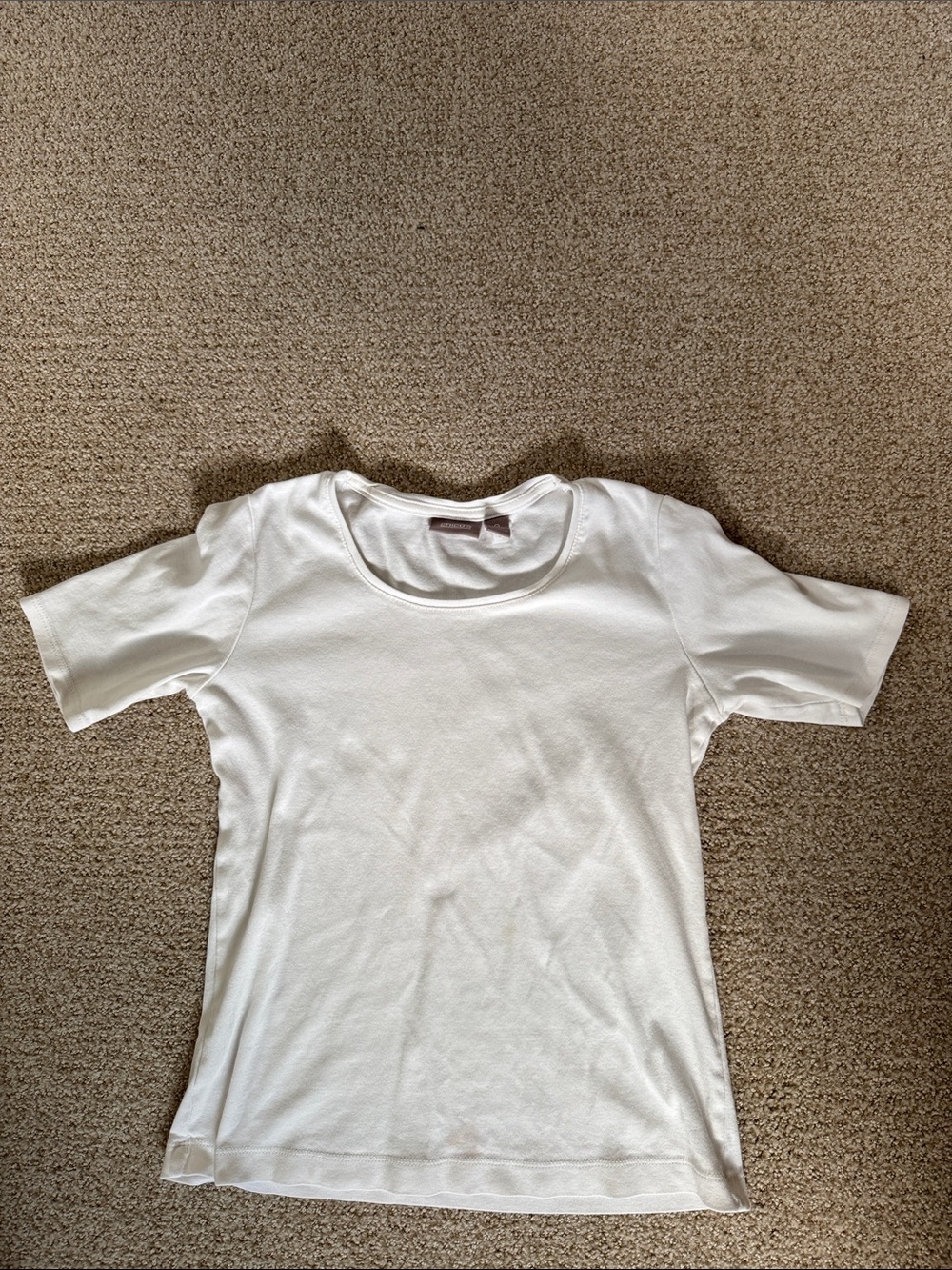 Chico's White Scoop Neck Short Sleeve Top